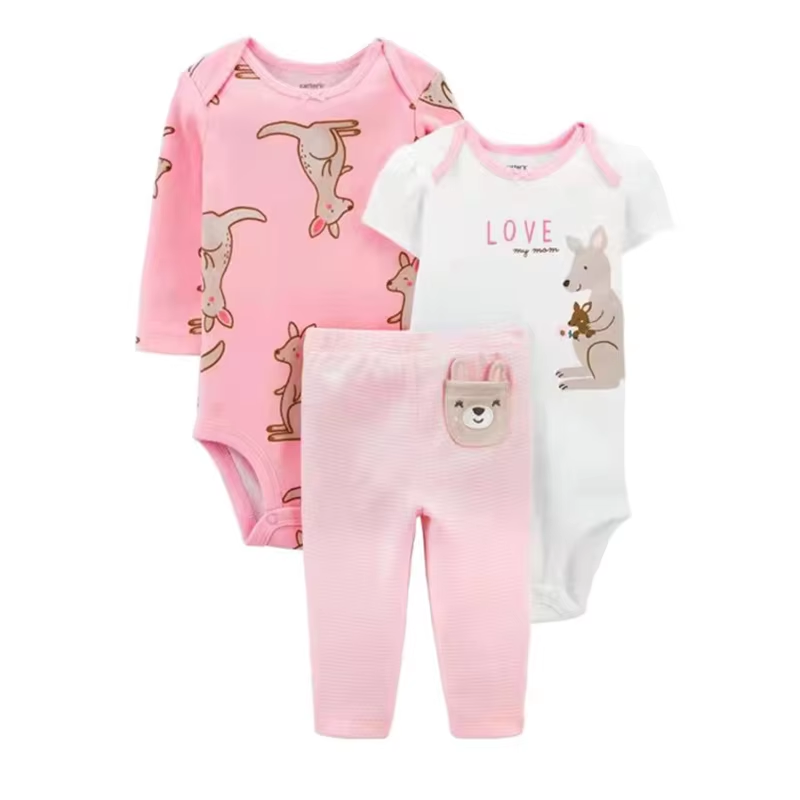 2025 Baby Girls Clothes Autumn Spring Newborn Infant Outfit Cotton Bodysuit Top And Bottom Pants Kids Toddler Clothing Set 6-24M