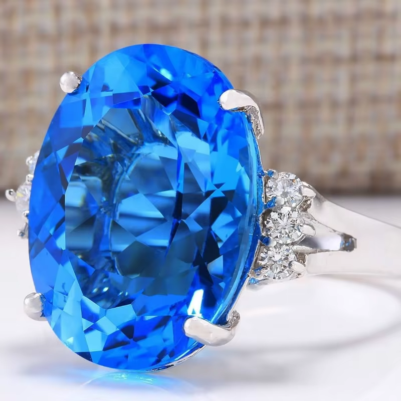 Gorgeous Women Jewelry Oval Cut Zircon Bridal Rings for Wedding Engagement Party Set Gifts Size 5 6 7 8 9 10 11 12