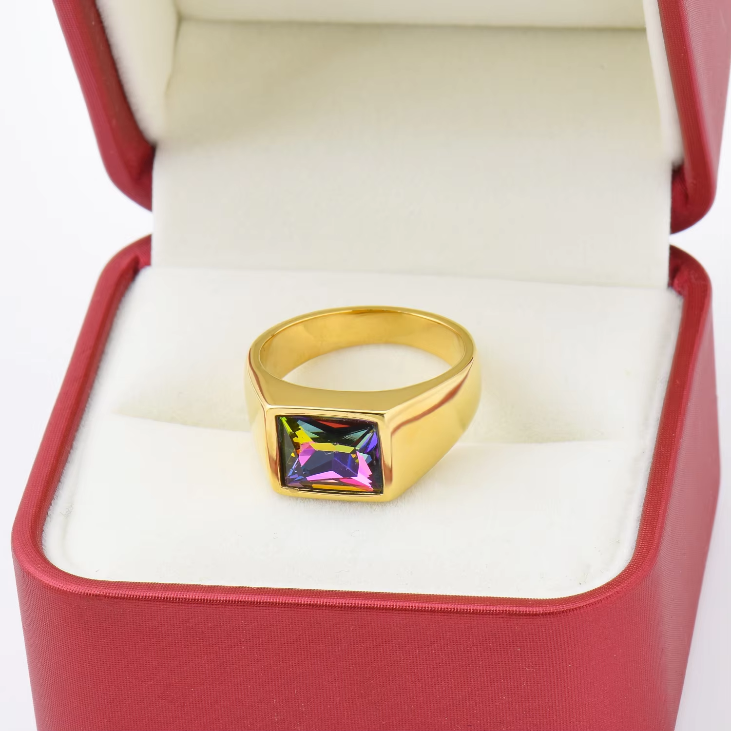 R3363 1pc Man/Women Gemstone Style Wedding Titanium steel ring,Fashion Men's 316LStainless steel lightweight and compact Rings