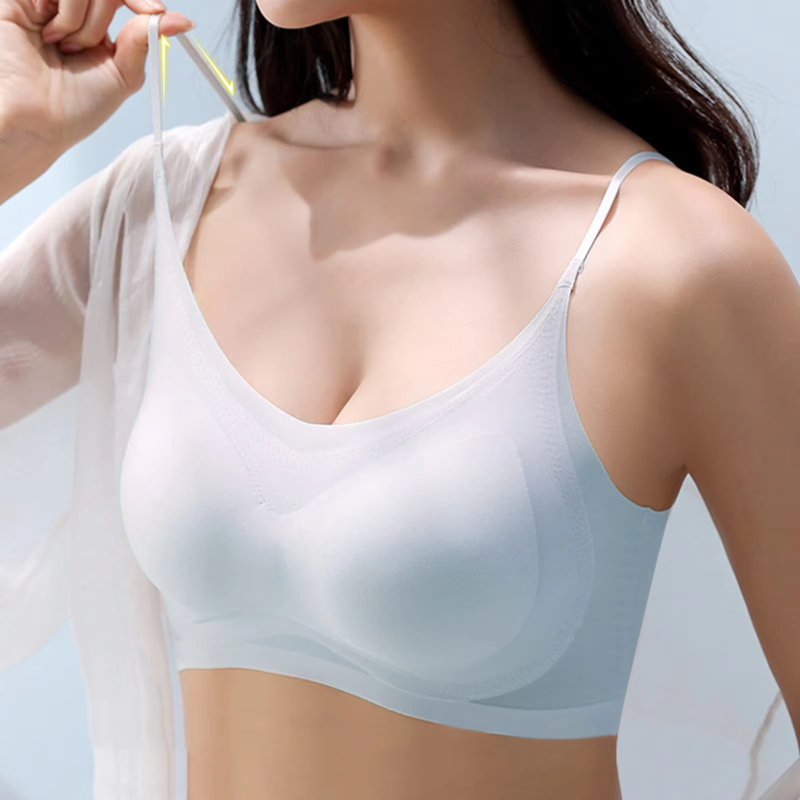 New Women Sexy Push Up Bra Seamless Ultra-Thin Ice Silk Bra Intimates Wireless Bralette Underwear Air Cooling Brassiere With Pad